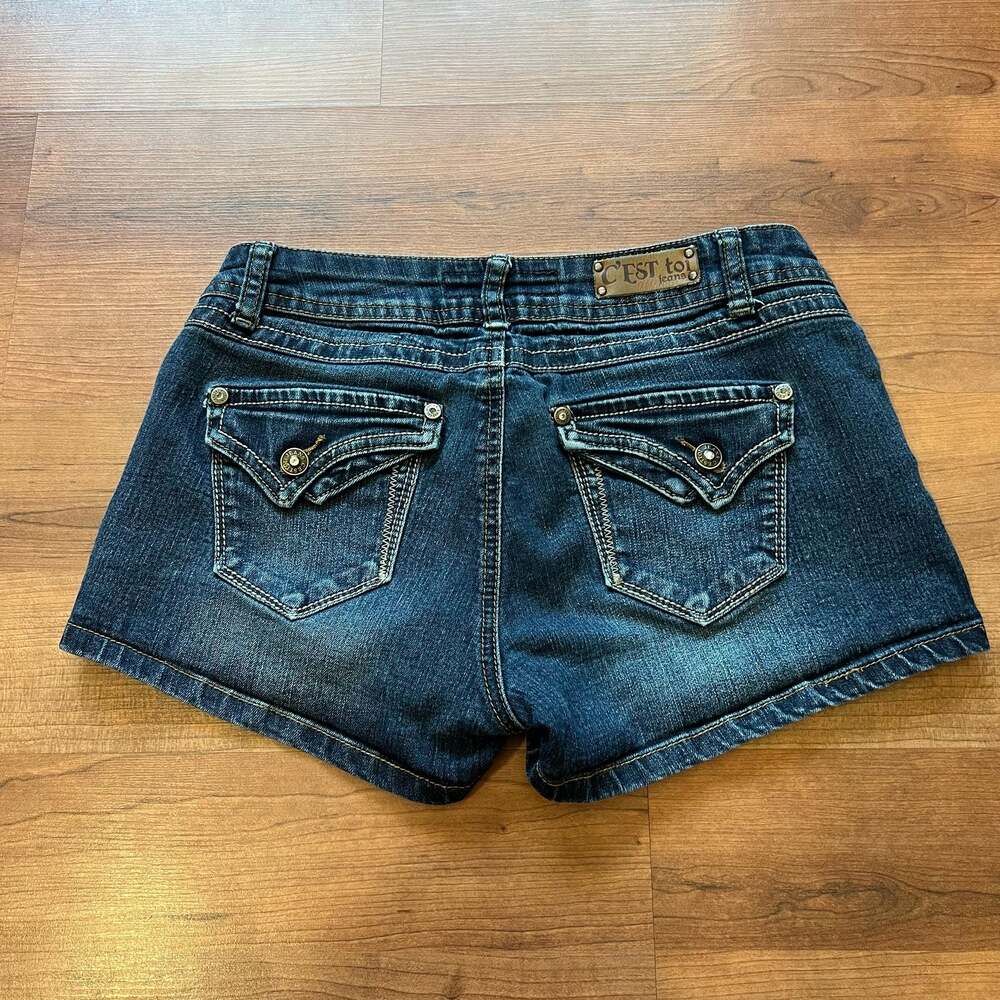 Y2K Mini Jean Shorts Women's Size M Dark Wash Denim